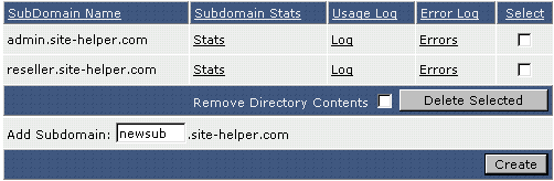 Create subdomains