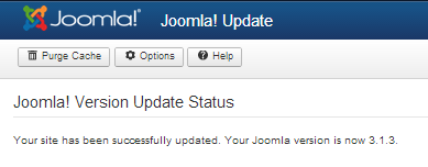 Joomla Update Run Complete